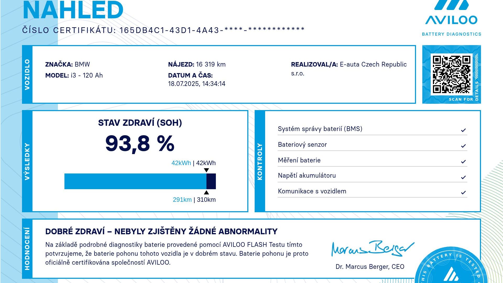 AVILOO-Flash-Test-Preview-Anonymized-BMW-i3 - 120 Ah-WBY8P210007J67442-2025-07-18